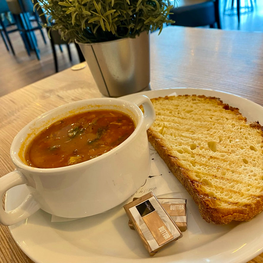 Delicious soup available now at Caffe Ginevra!